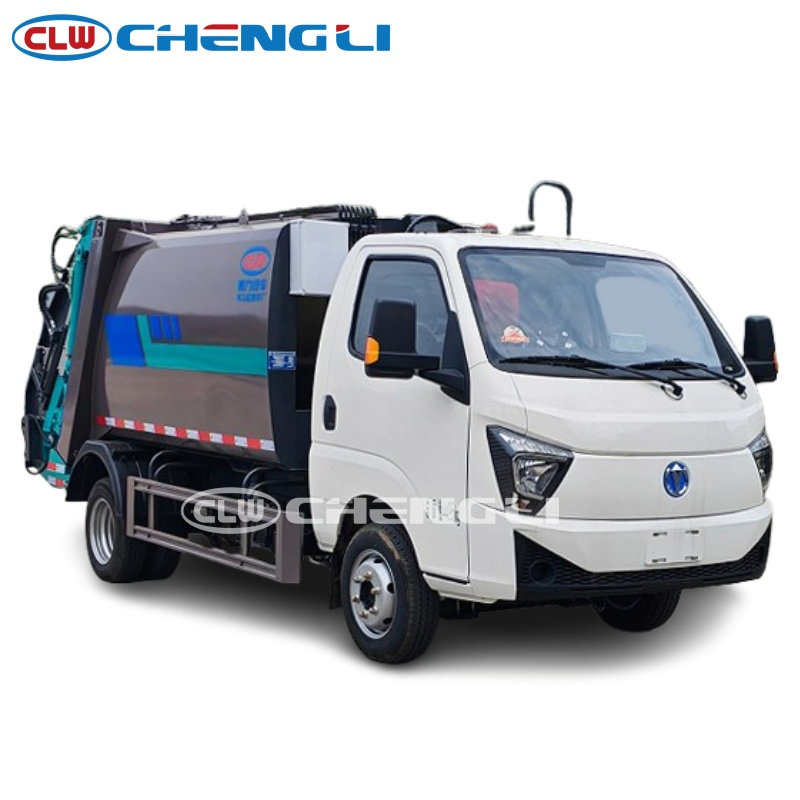 Camion de collecte de déchets compacteur à ordures arrière léger zéro émission électrique en gros avec phosphate de fer lithium 4.5tons 5.8cbm