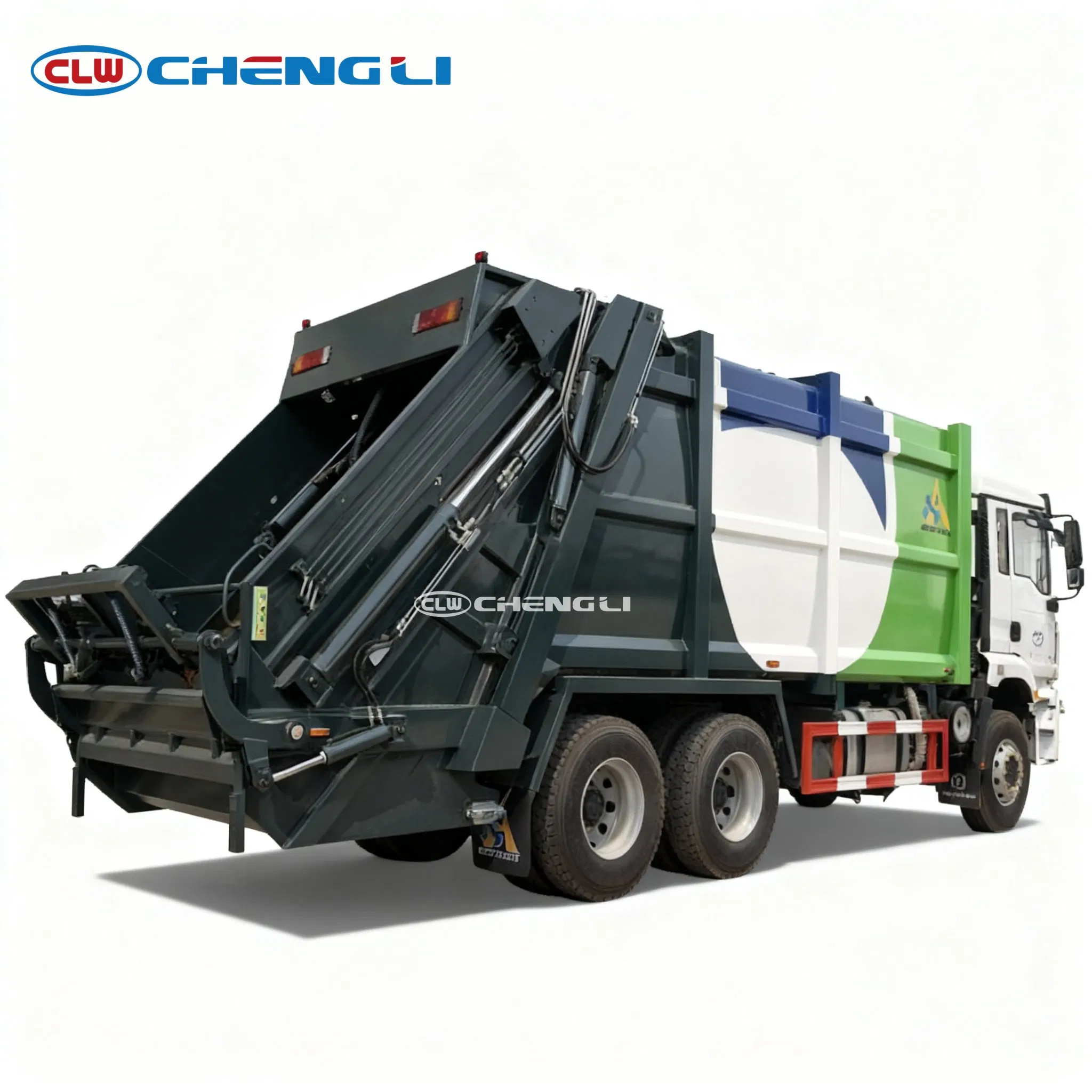 Économie d'énergie 8X4 Camion compacteur à ordures Shacman Delong 26 Cbm conforme à la gestion des déchets dans les zones minières
